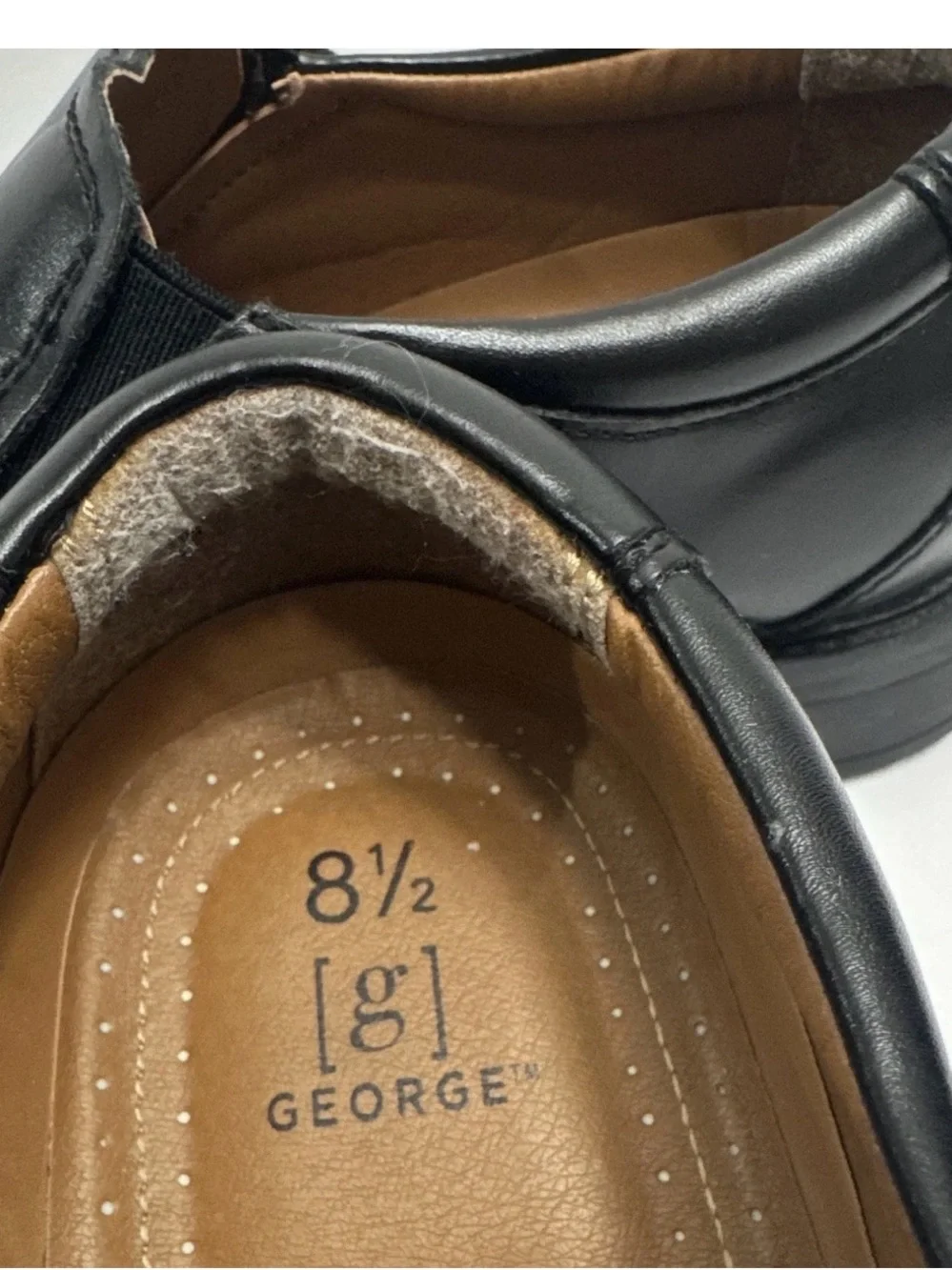 George Black Slip-On Square-Toe Dress Loafers